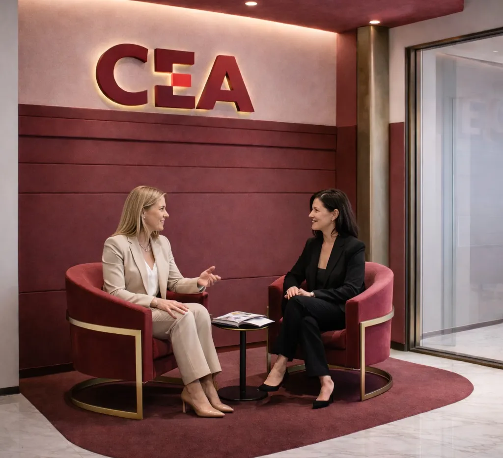 Fotocall corporativo con personas, proyecto CEA